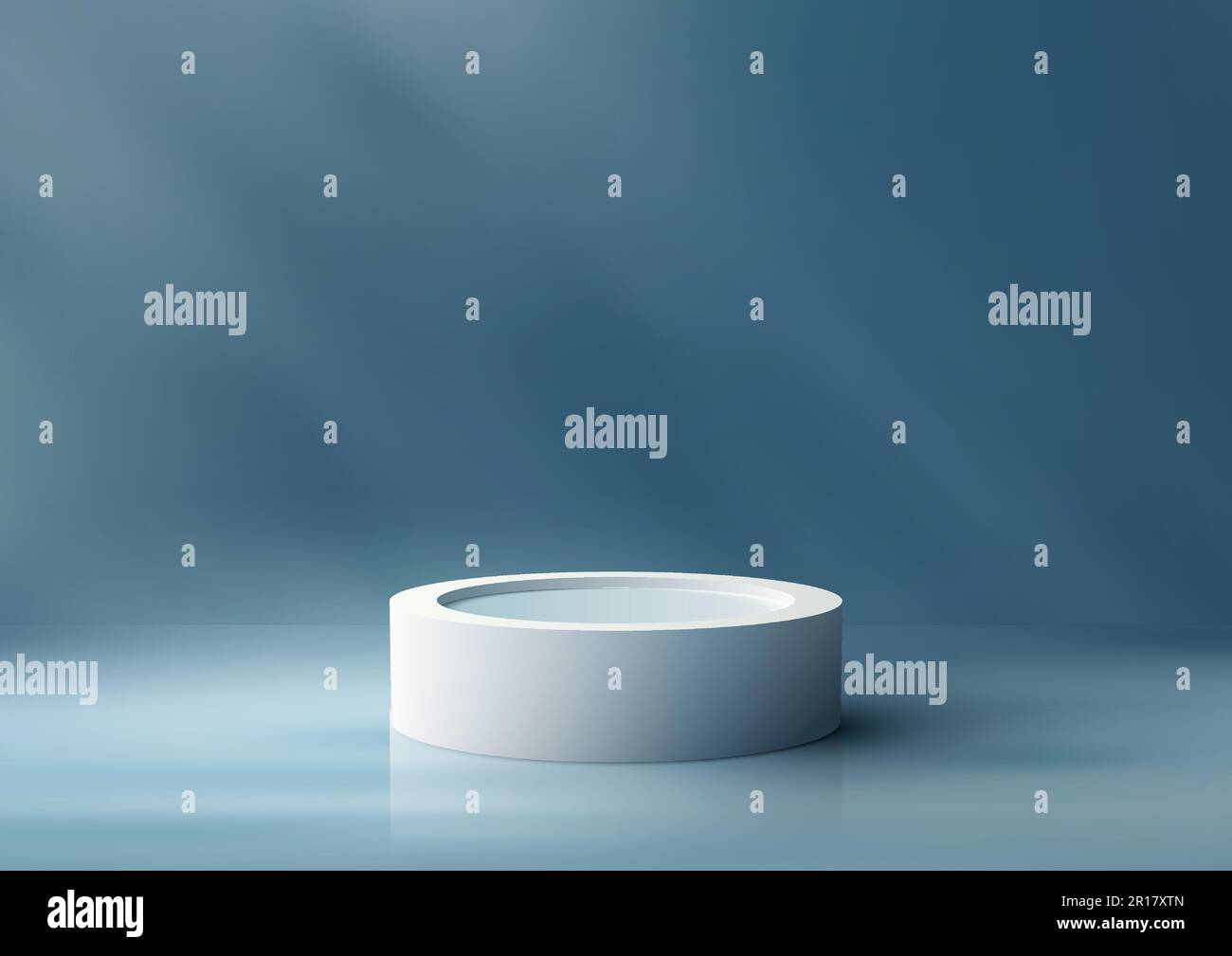 3D realistic mockup display empty white podium platform display on ...