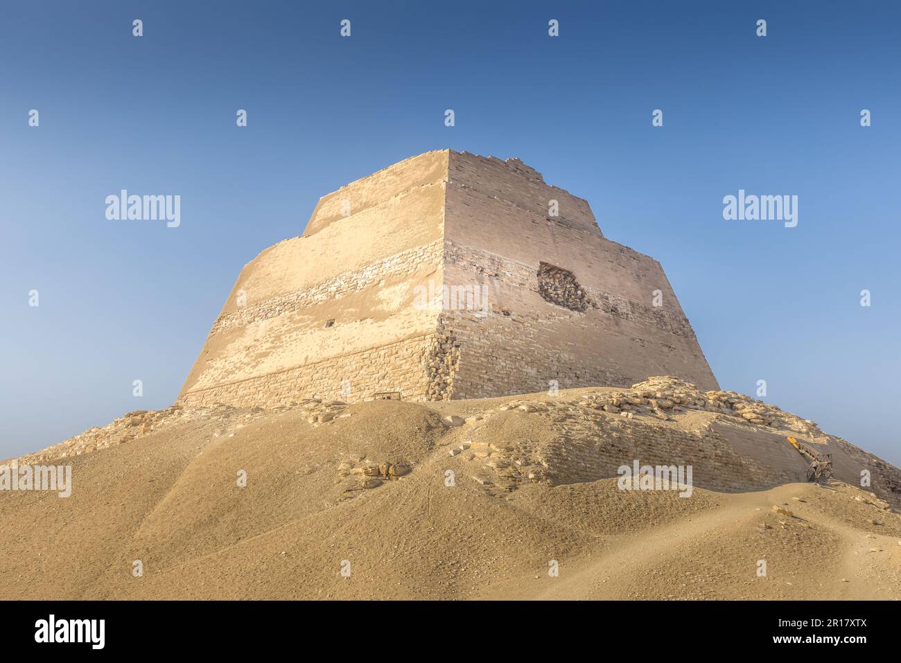 View of the Meidum Pyramid in Egypt Stock Photo