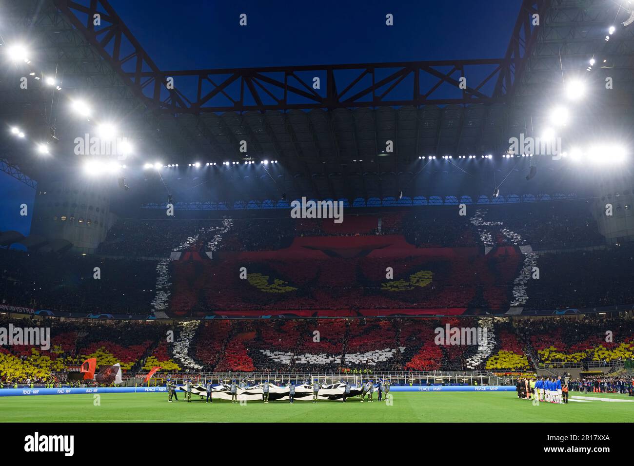 Milan, Italy. 10 May 2023. Fans of AC Milan in sector 'Curva Sud ...