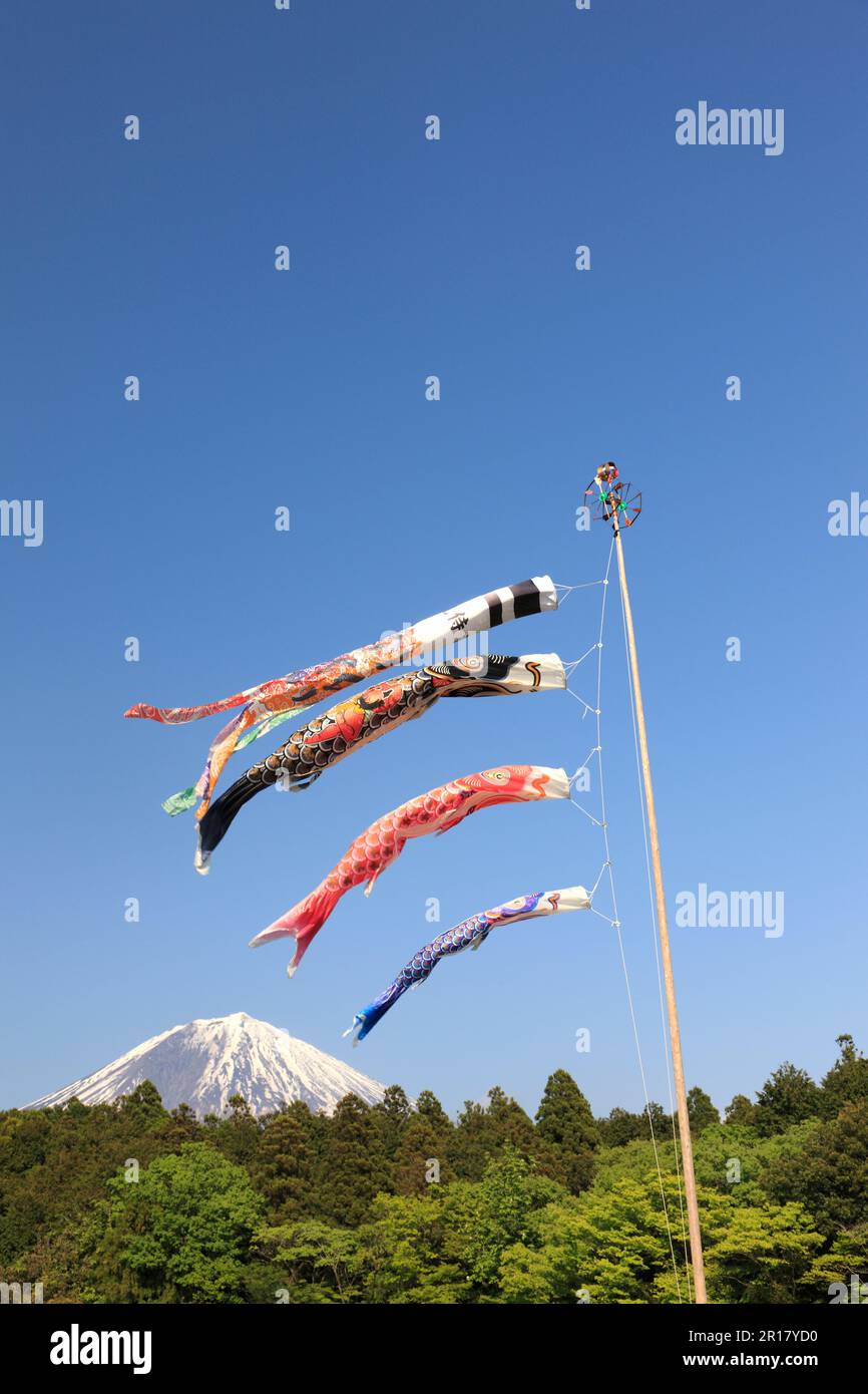 Mt. Fuji and streamers Stock Photo