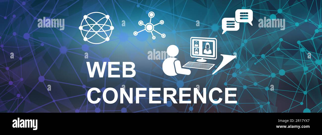Illustration of a web conference concept Stock Photo - Alamy