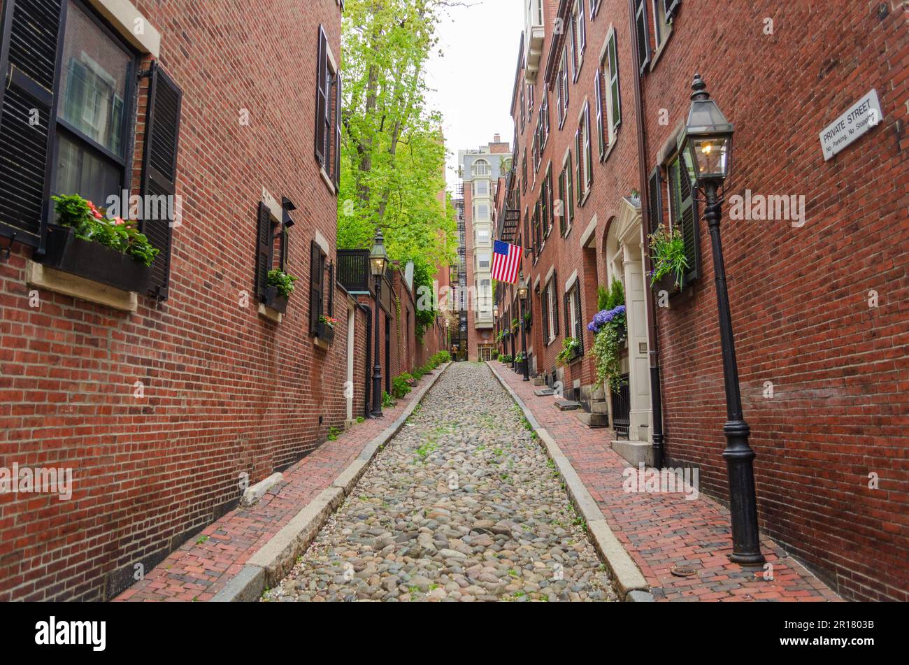 Acorn Street, Historical Street in Boston, Massachusetts Stock Photo Alamy