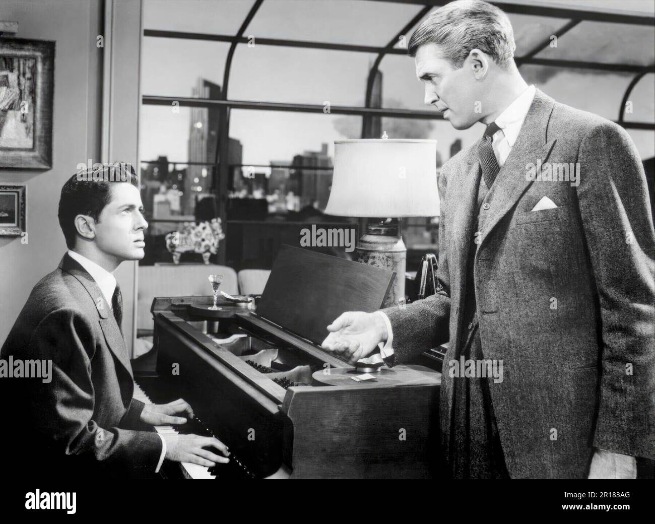 JAMES STEWART and FARLEY GRANGER in ROPE (1948), directed by ALFRED