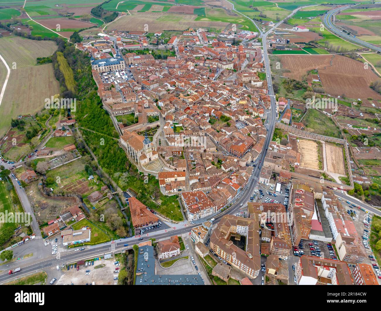aerial-view-lerma-medieval-village-hi-res-stock-photography-and-images