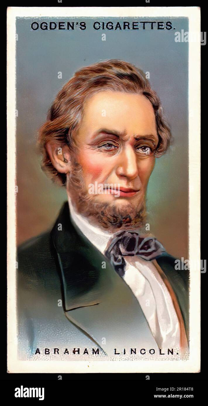 cigarettes lincoln Abraham Lincoln - Vintage Cigarette Card 02 Stock Photo