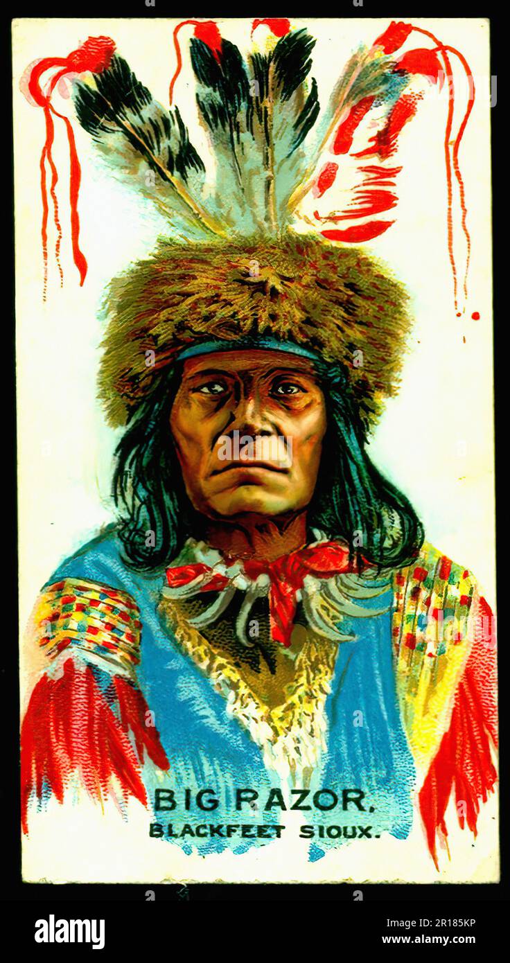 Indian Chief Big Razor - Vintage Cigarette Card Stock Photo - Alamy