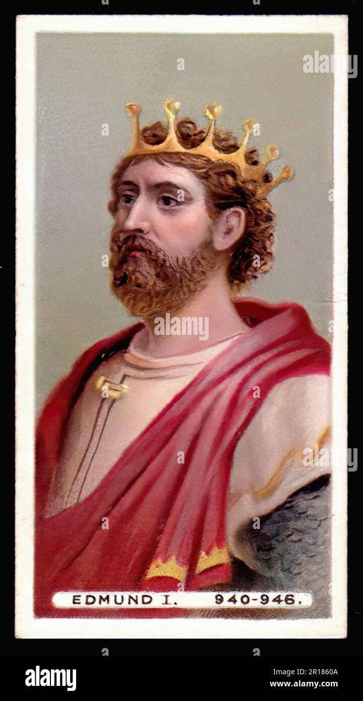 King Edmund I - Vintage Cigarette Card Stock Photo - Alamy