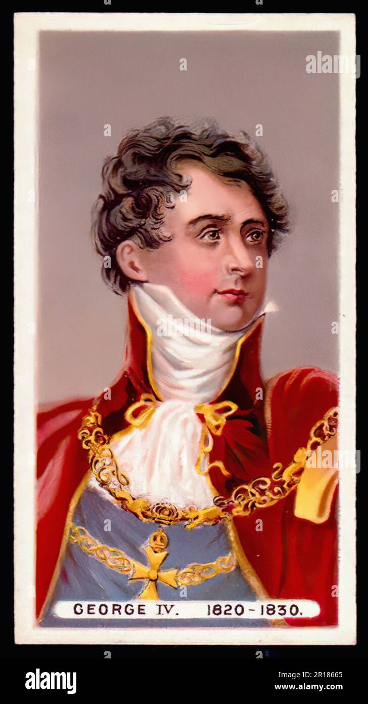 King George IV - Vintage Cigarette Card 01 Stock Photo