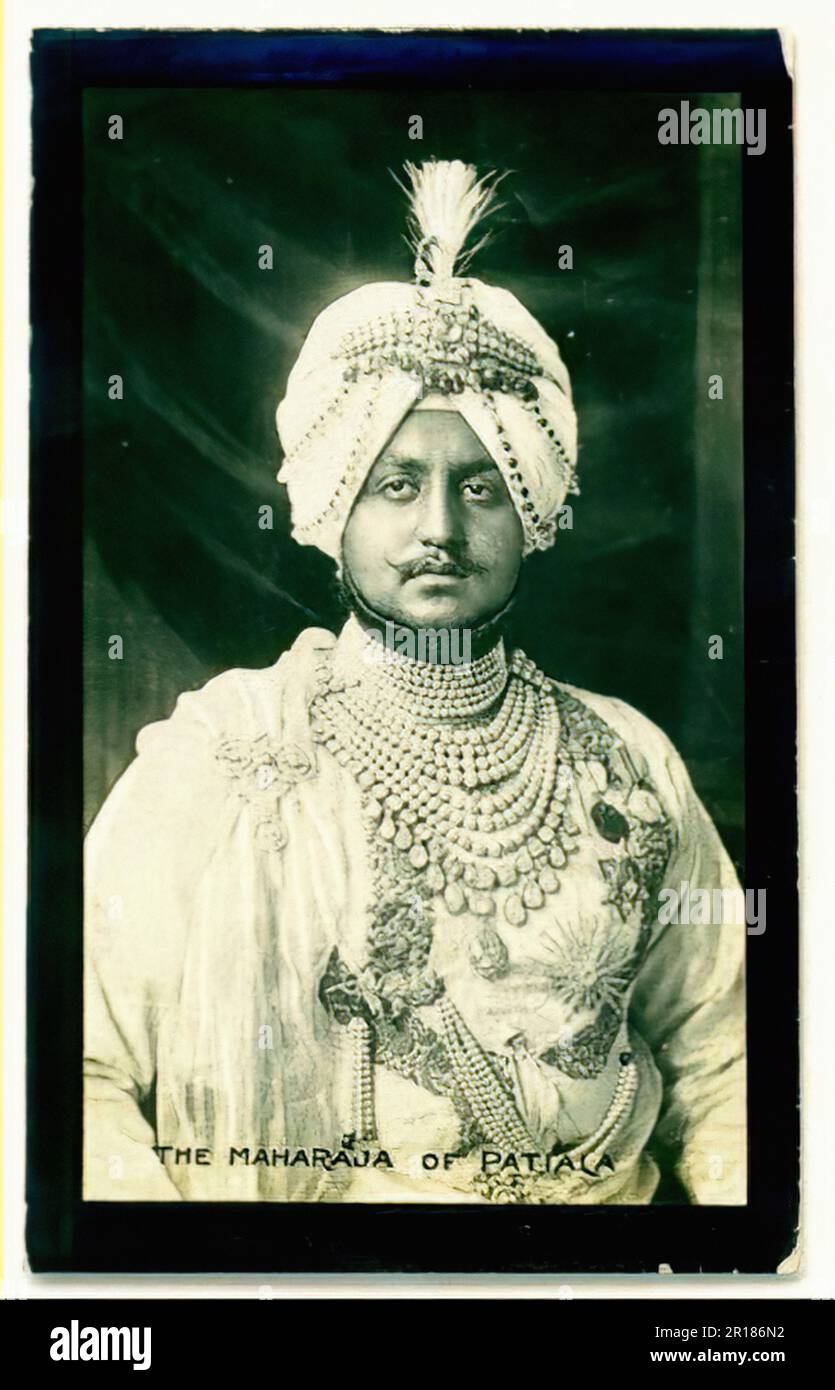 Maharaja of Patiala - Vintage Cigarette Card Stock Photo