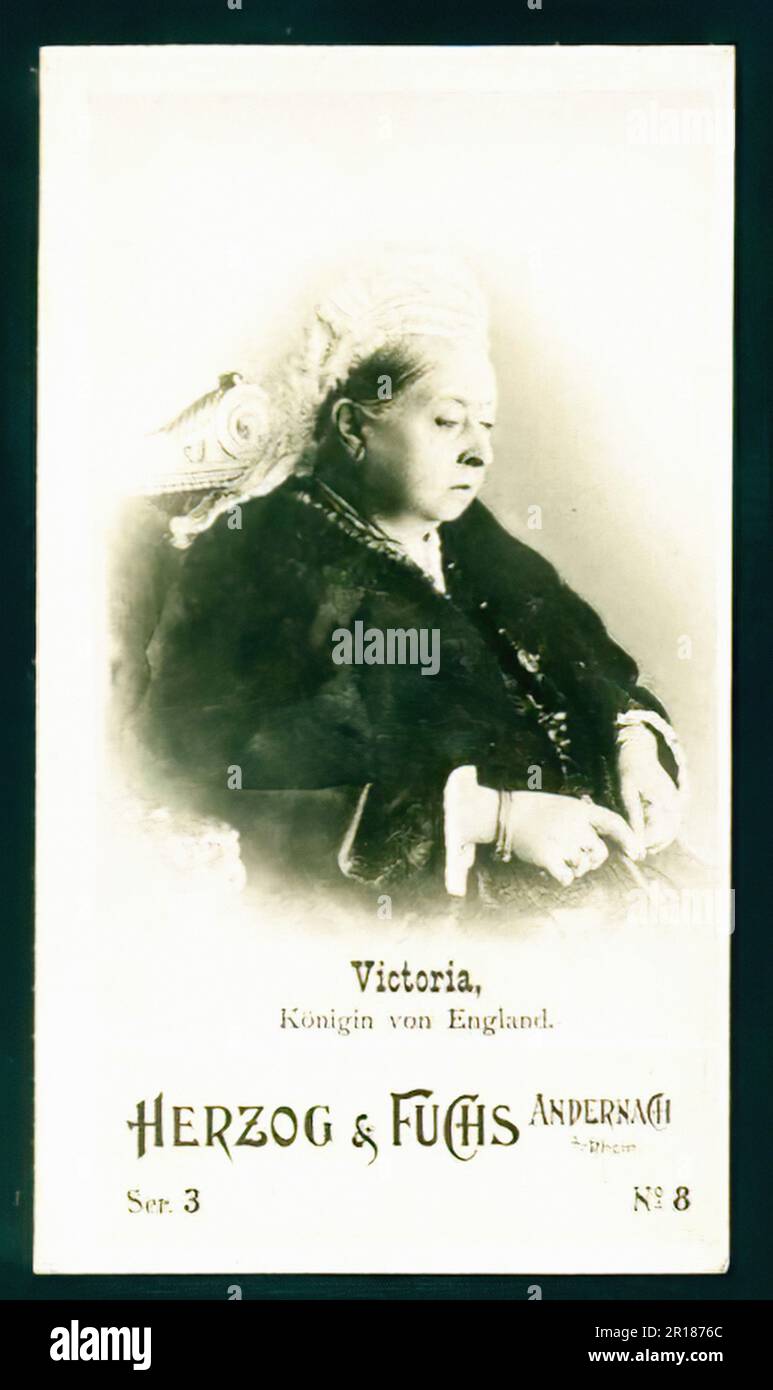 Queen Victoria - Vintage German Tradecard Stock Photo