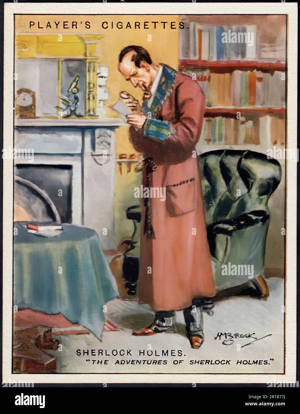 sherlock holmes cigarette Sherlock Holmes - Vintage Cigarette Card Stock Photo