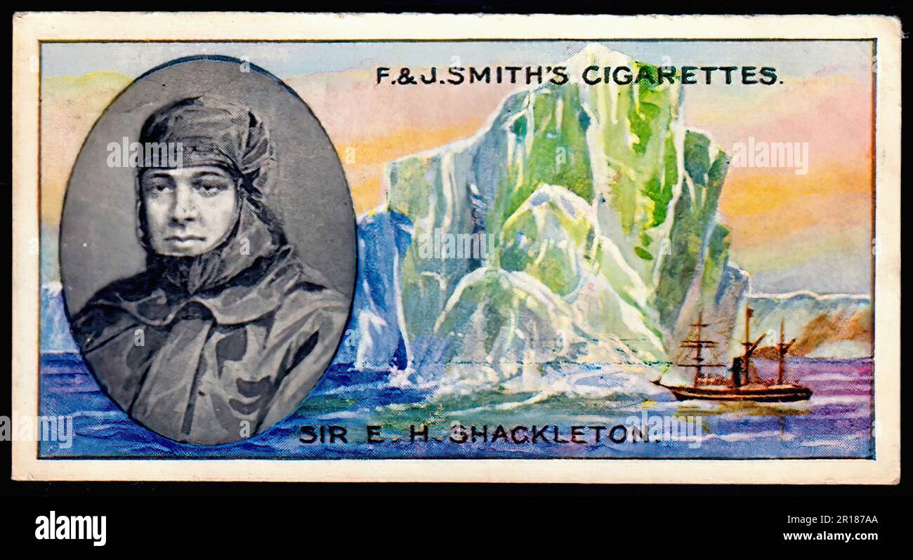 Sir Ernest Shackleton - Vintage Cigarette Card 01 Stock Photo - Alamy