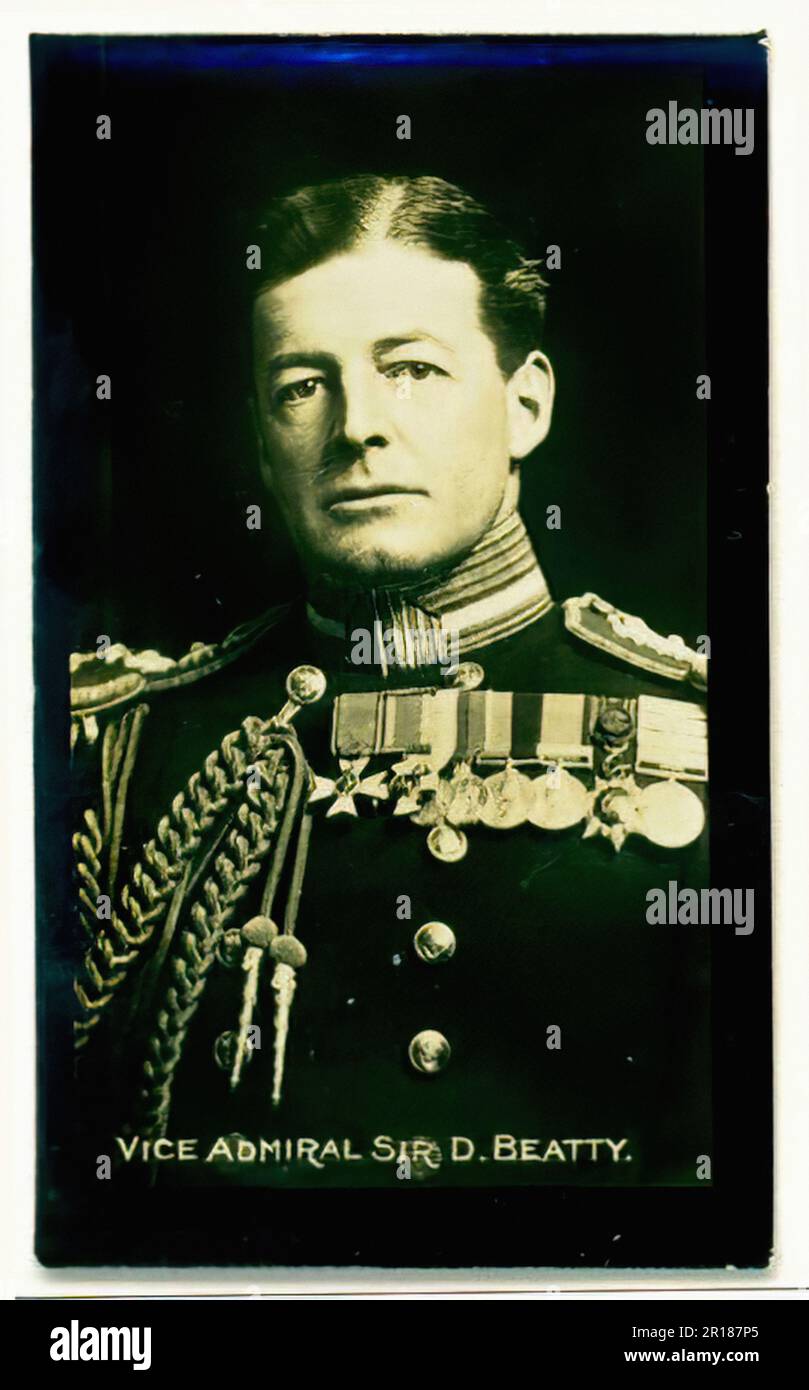 Vice Admiral Beatty - Vintage Cigarette Card Stock Photo