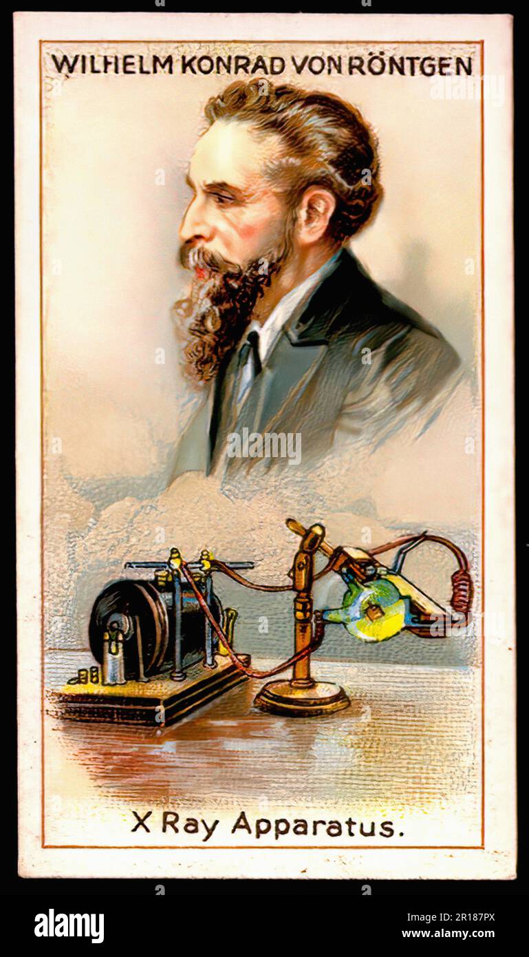 Wilhelm von Rontgen - Vintage Cigarette Card Stock Photo