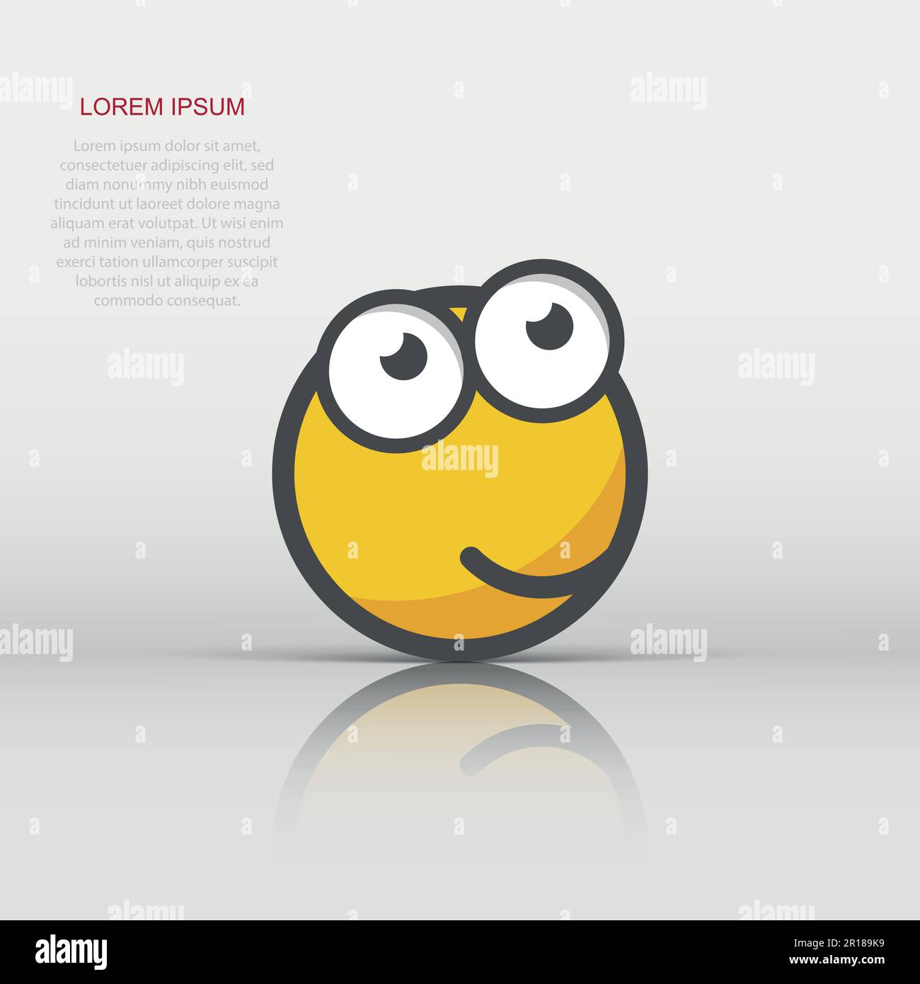 Cartoon face icon in flat style. Smiley face illustration on white ...