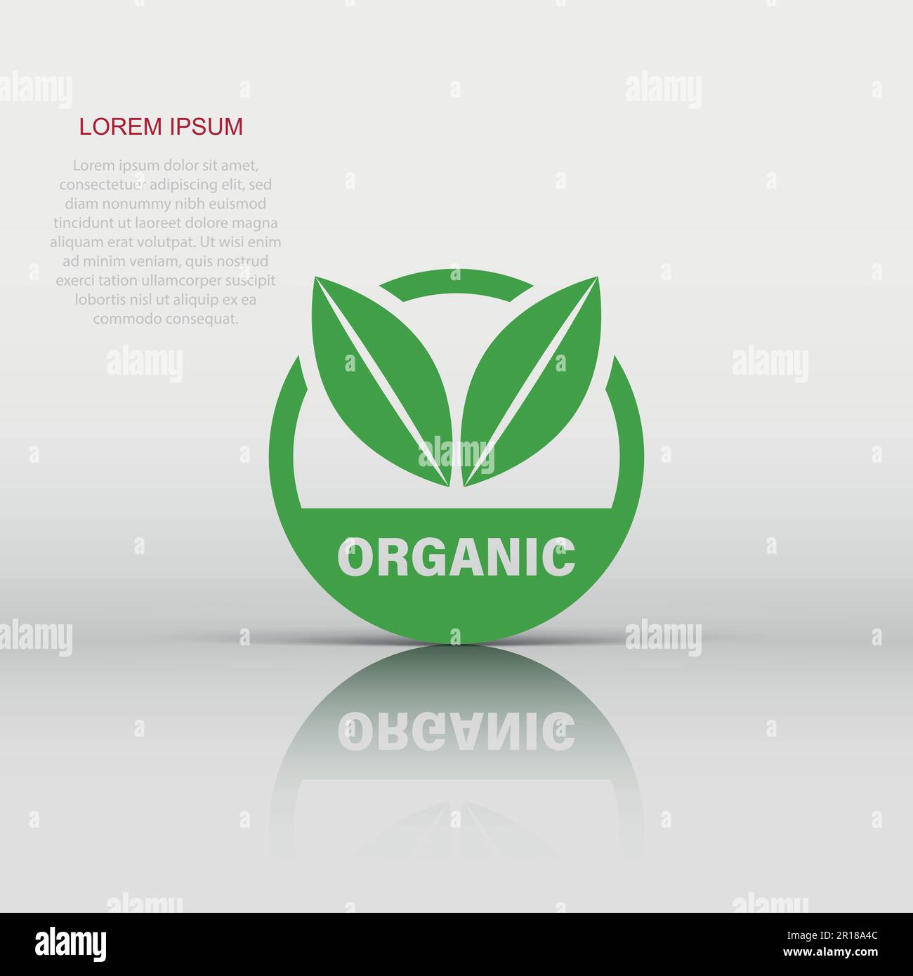 Organic label badge vector icon in flat style. Eco bio product stamp ...