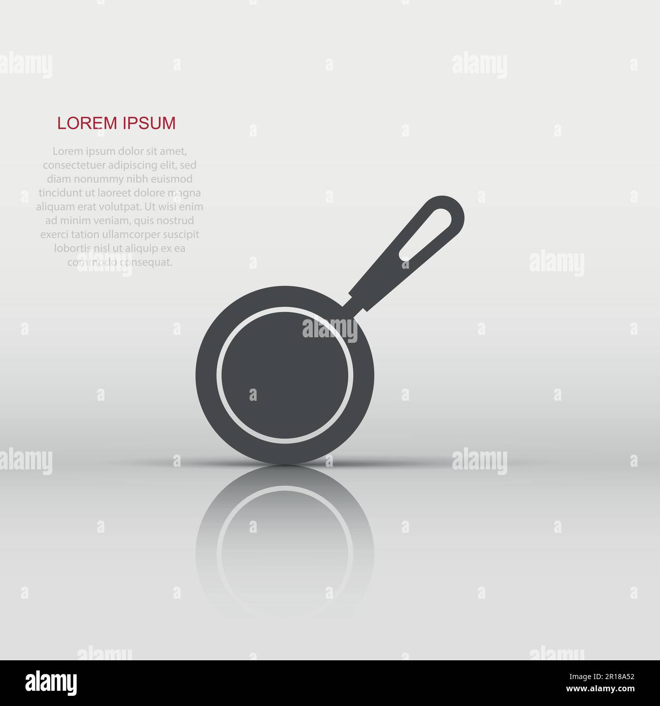 Frying pan icon in flat style. Cooking pan illustration on white ...