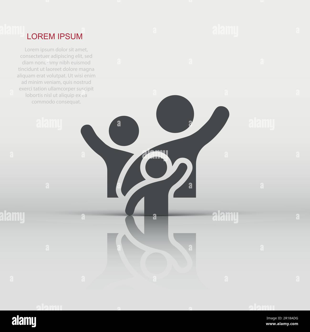 Family greeting with hand up icon in flat style. Person gesture vector ...