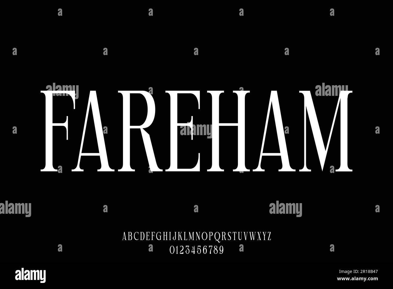 Elegant condensed serif font vector Stock Vector