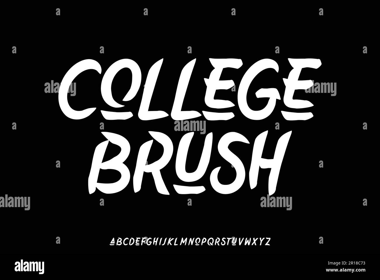 Decorative handwritten brush stroke font vector Stock Vector
