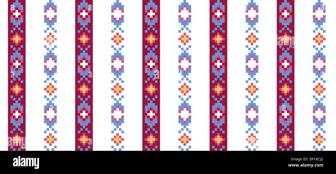 Ukrainian folk ethnic vector striped print, seamless pattern,ornament. Stock Vector