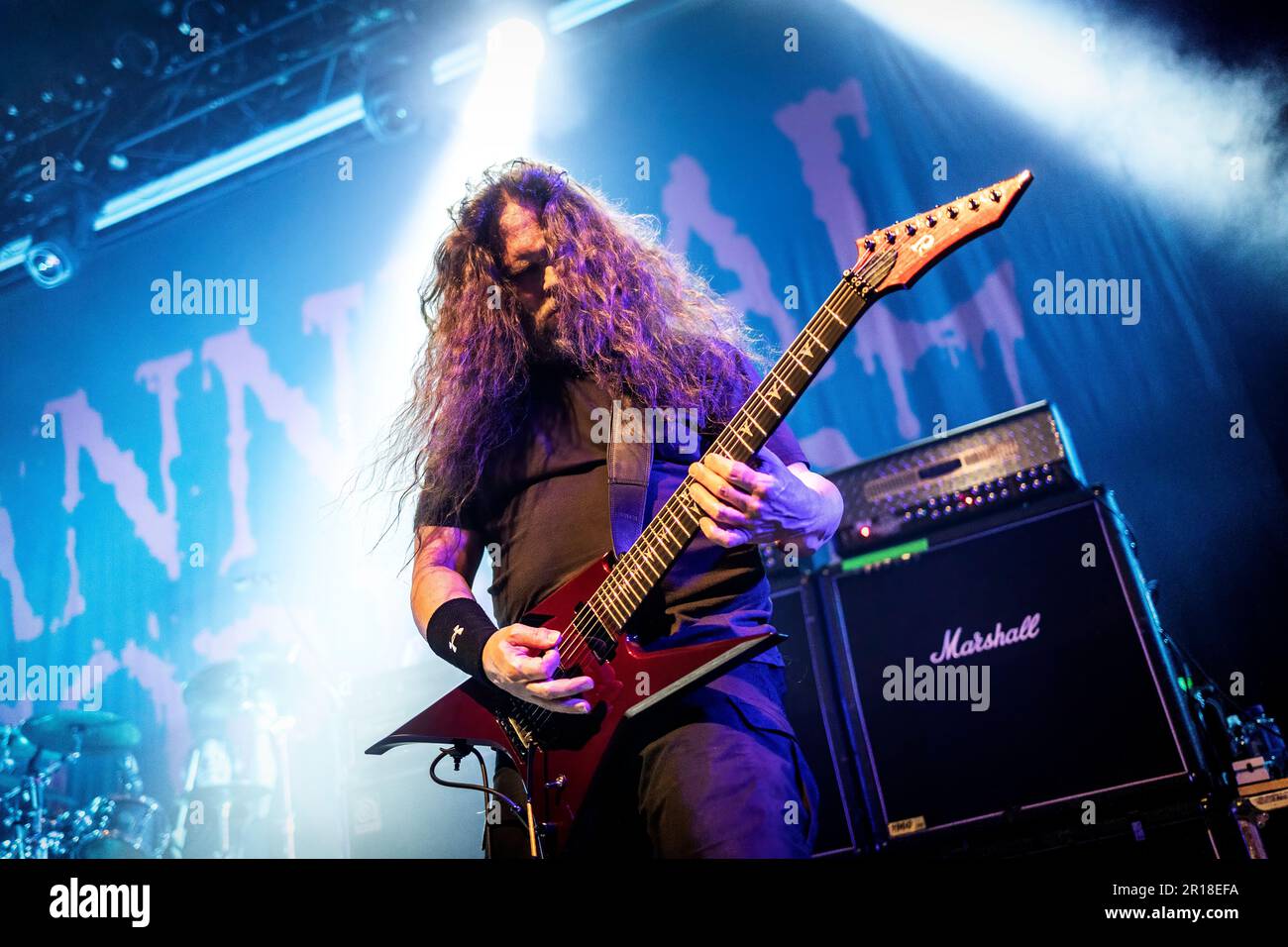Oslo, Norway. 06th, April 2023. The American death metal band Cannibal Corpse performs a live concert at Rockefeller during the Norwegian metal festival Inferno Metal Festival 2023 in Oslo. (Photo credit: Gonzales Photo - Terje Dokken). Stock Photo