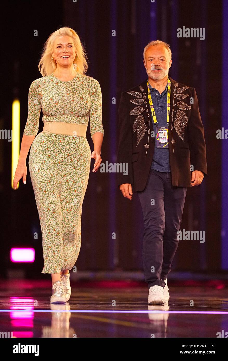 Presenter Graham Norton and actress Hannah Waddingham during the dress ...