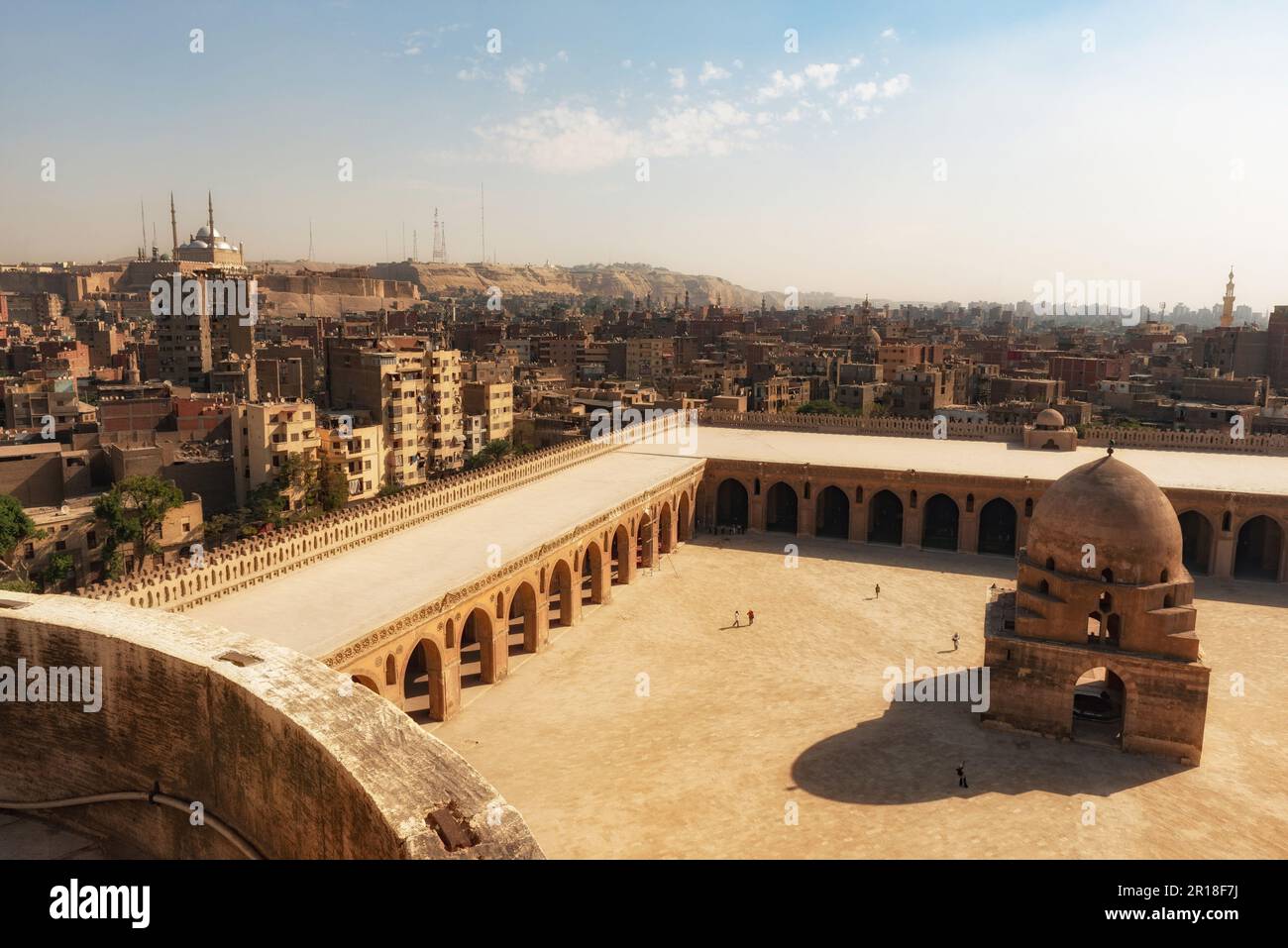 View of the Egyptian capital from the medieval walls of Ibn Tulun ...