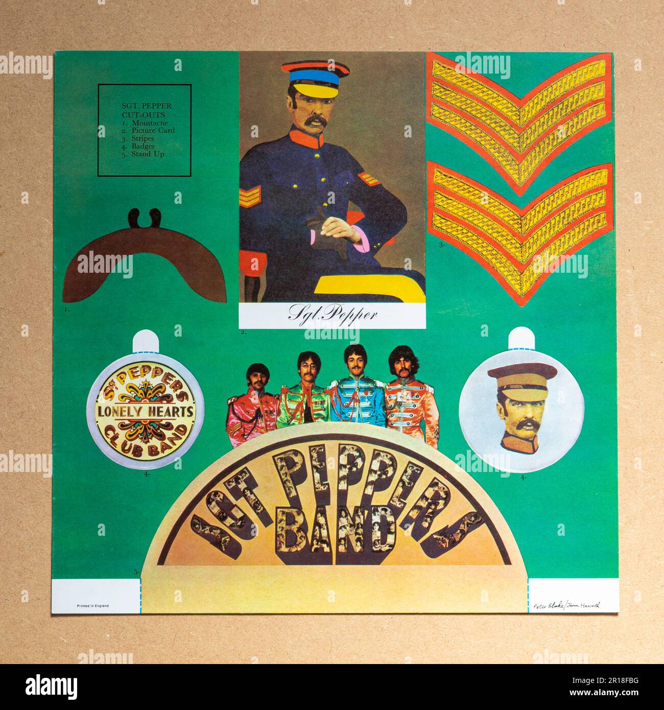 Sgt. Pepper's Lonely Hearts Club Band by The Beatles, Original Vinyl LP Album with Cut Outs Insert © Clarissa Debenham (Film Free Photography) / Alamy Stock Photo