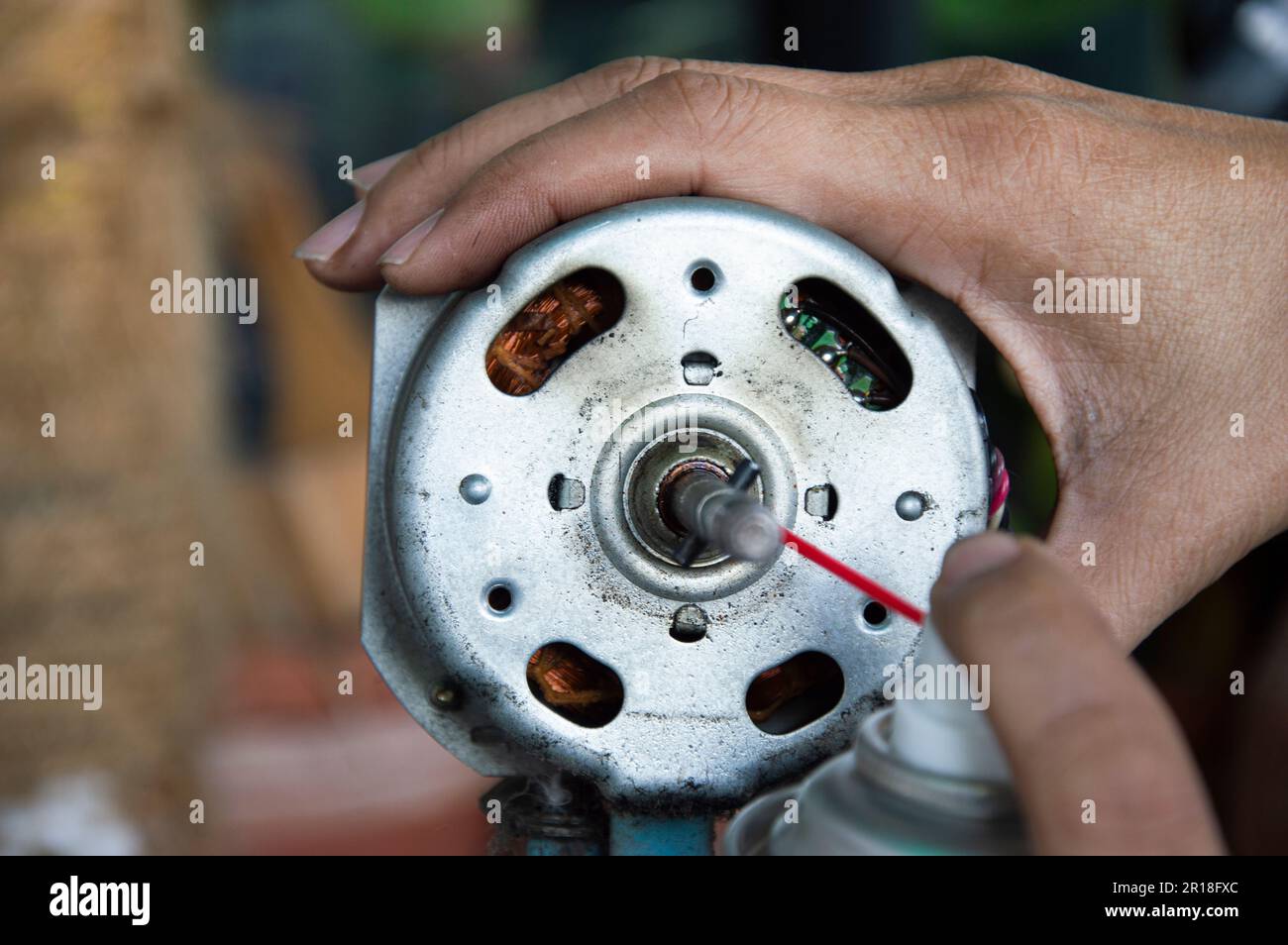 front view of fan motor, fan repair Stock Photo Alamy