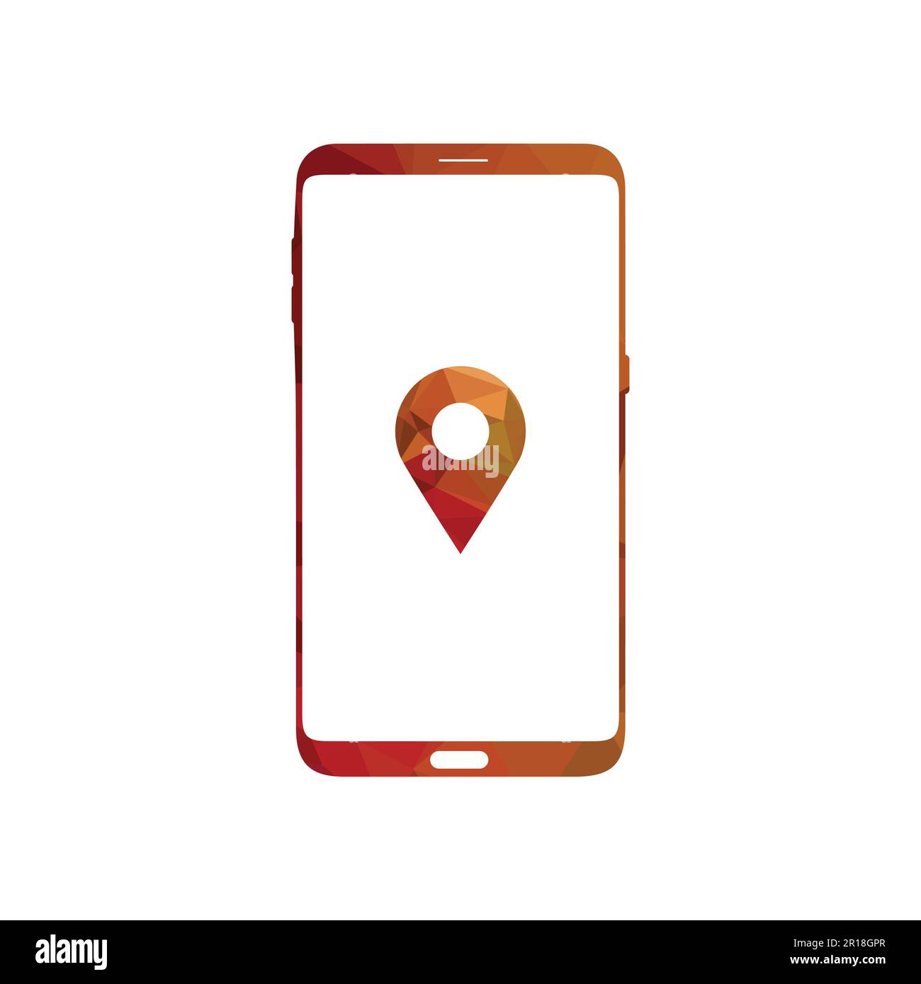 Smart phone logo design. mobile vector illustration with map pin location icon Stock Vector