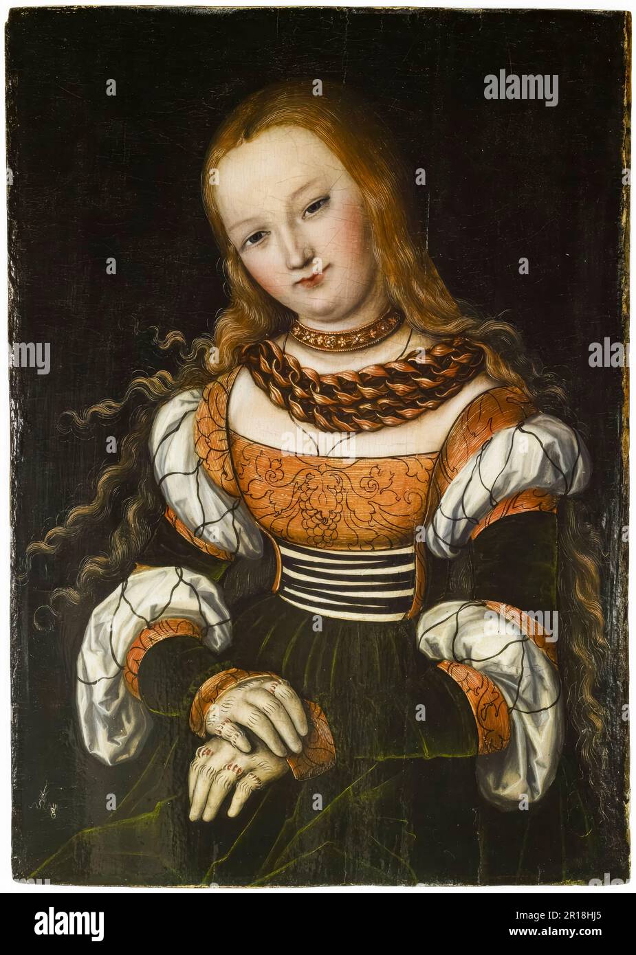 Lucas Cranach the Elder, Mary Magdalene (?), portrait painting in oil on panel, circa 1525 Stock Photo