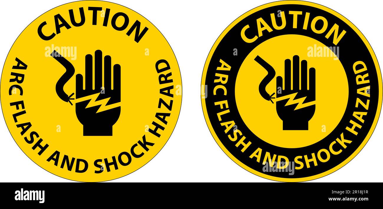 Caution Floor Sign Arc Flash And Shock Hazard Stock Vector