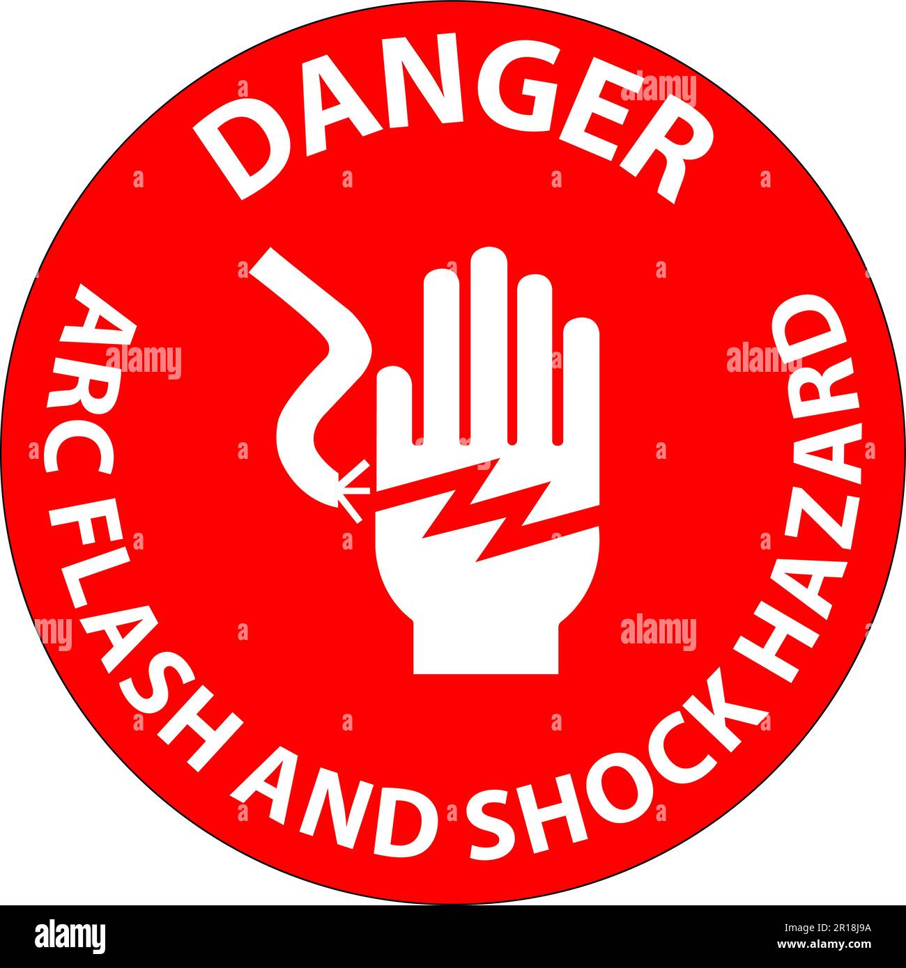 Danger Floor Sign Arc Flash And Shock Hazard Stock Vector
