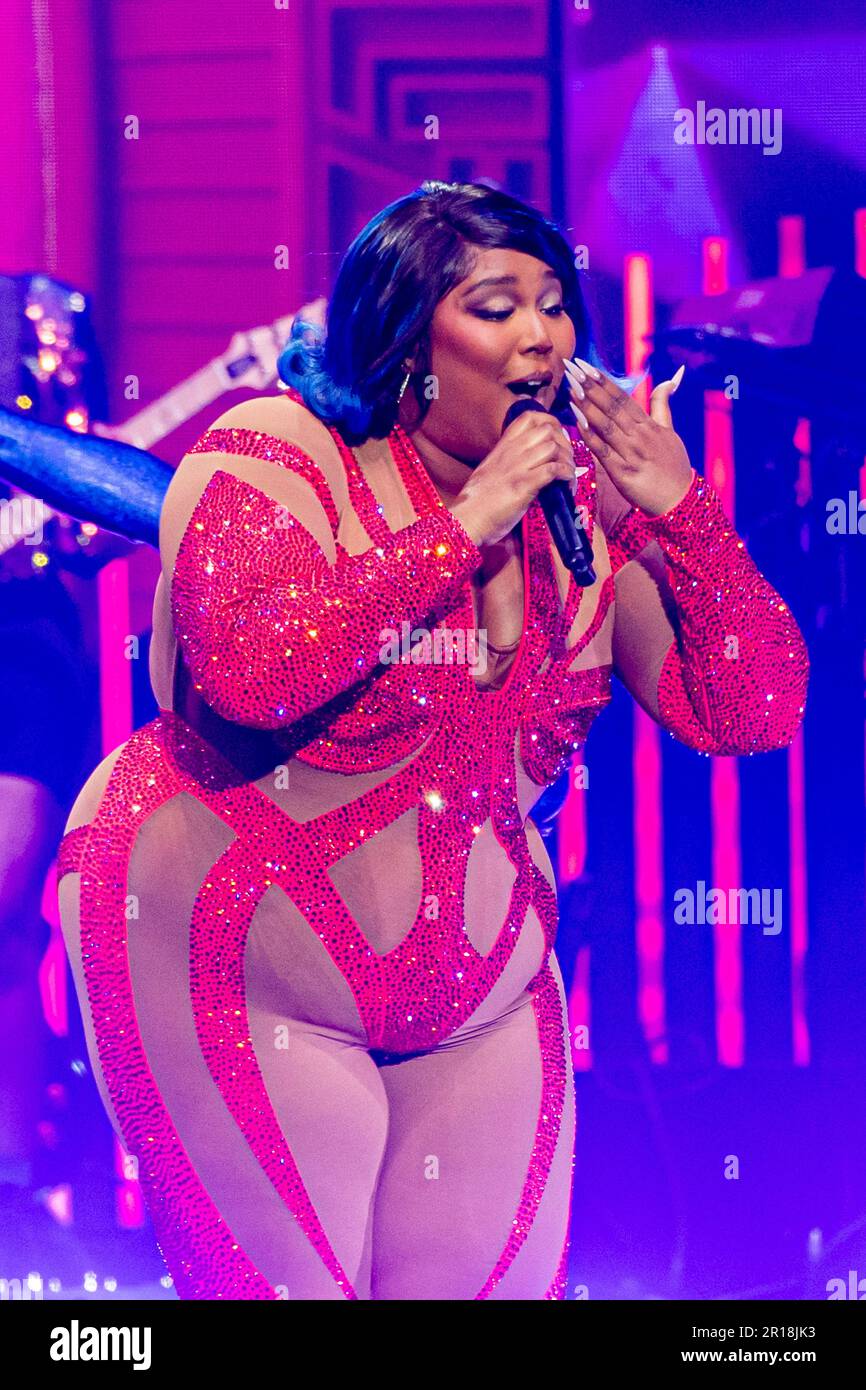 American singer and rapper Lizzo during the final of The Voice of Italy,  live from the Rai studios, Stock Photo, Picture And Rights Managed Image.  Pic. MDO-07127387