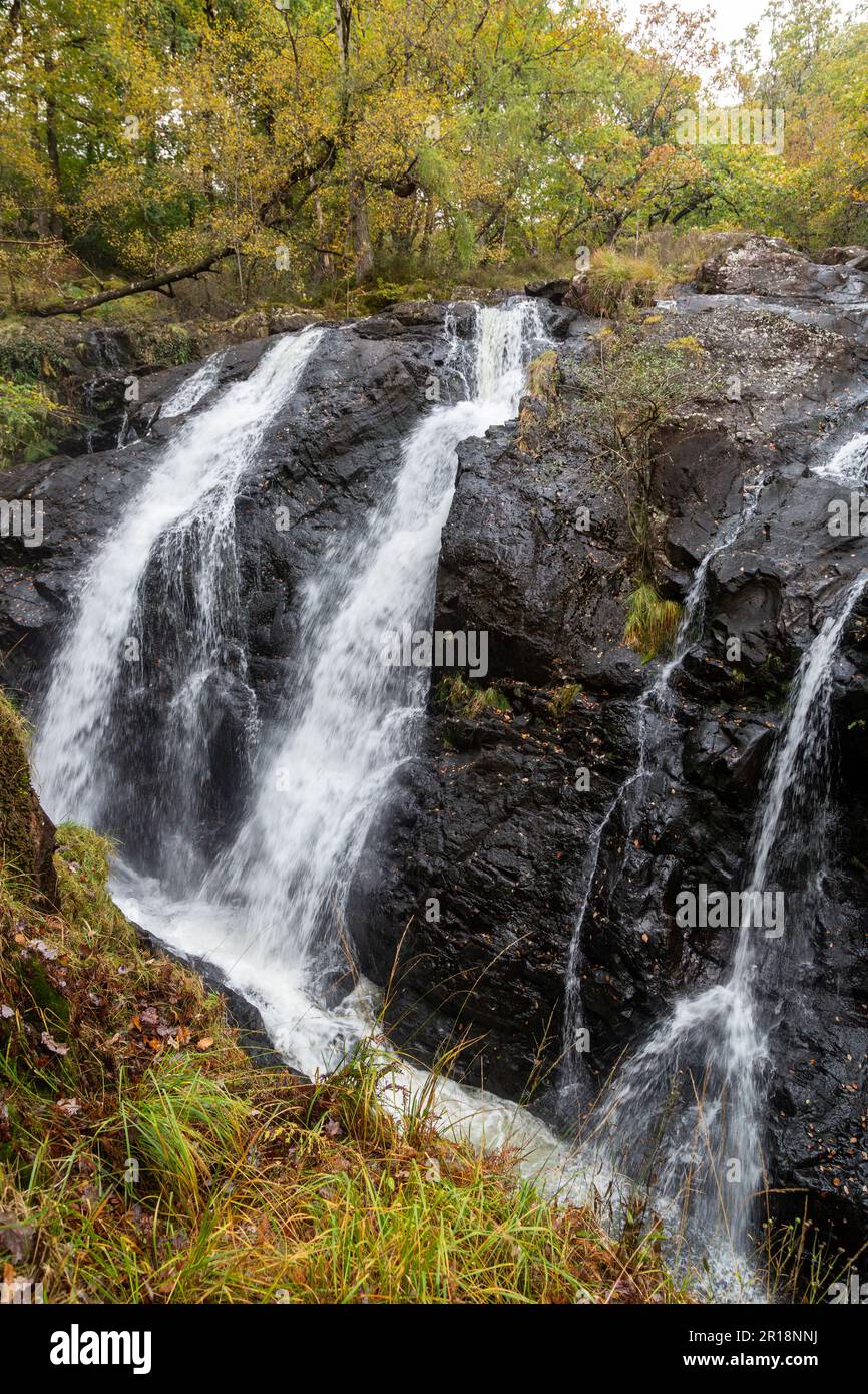 Rhaeadr Ddu waterfalls (Black Falls) Gwynedd, Wales Stock Photo