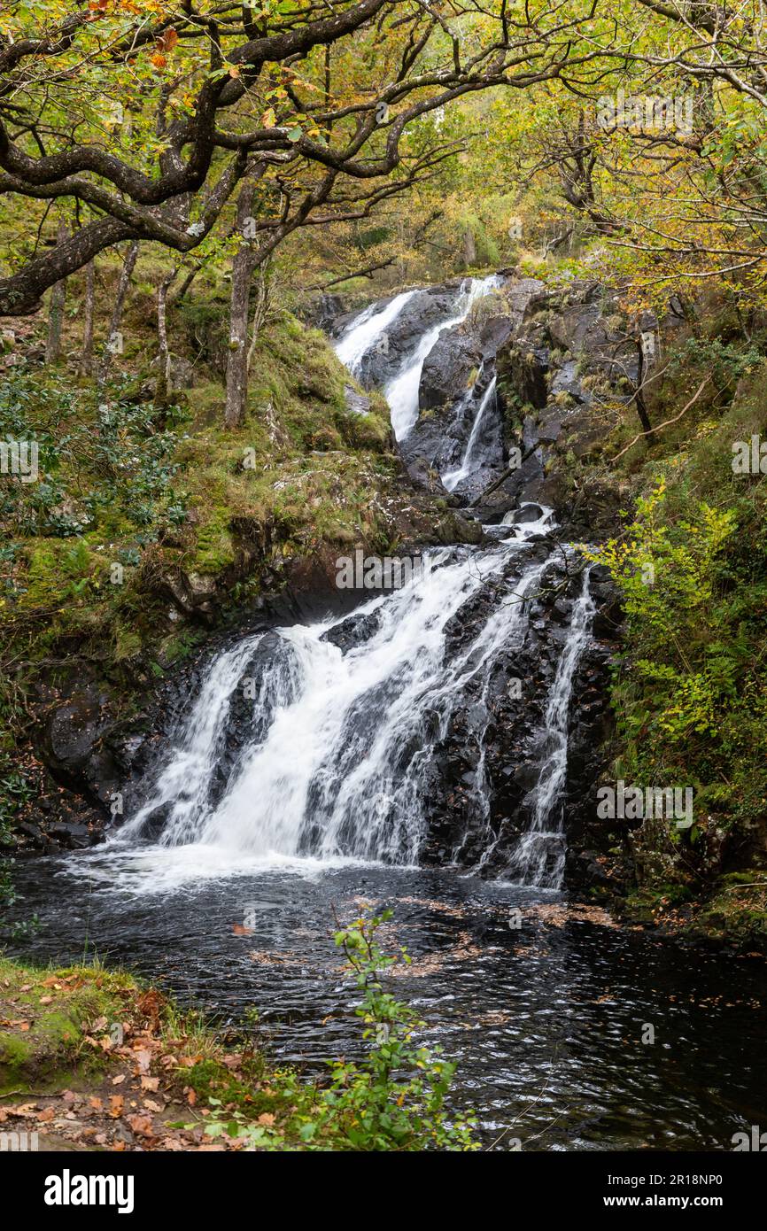 Rhaeadr Ddu waterfalls (Black Falls) Gwynedd, Wales Stock Photo
