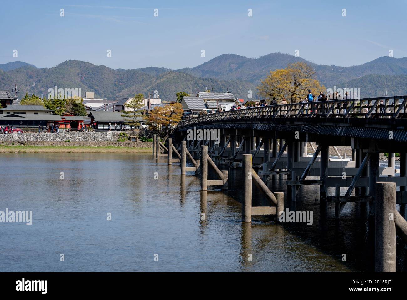 Togetsu-kyo Bridge Togetsukyo in Arashiyama, Kyoto, Japan. Stock Photo
