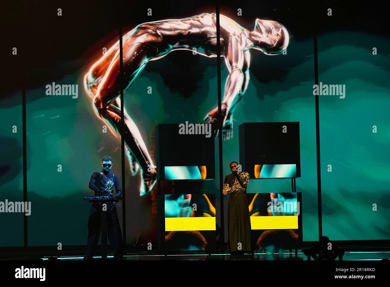 Ukraine entrant TVORCHI during the dress rehearsal for the Eurovision