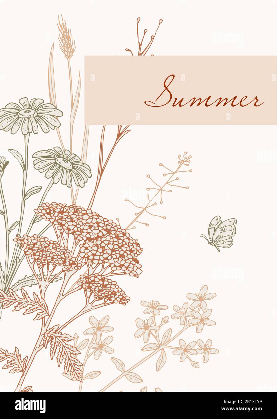 Boho aesthetic minimalism wild flowers - Vintage Flower - Sticker