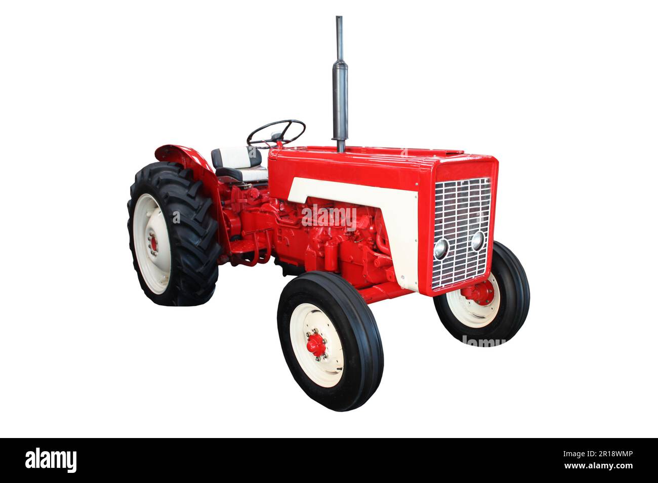 A Traditional Vintage Red Agricultural Farming Tractor Stock Photo - Alamy