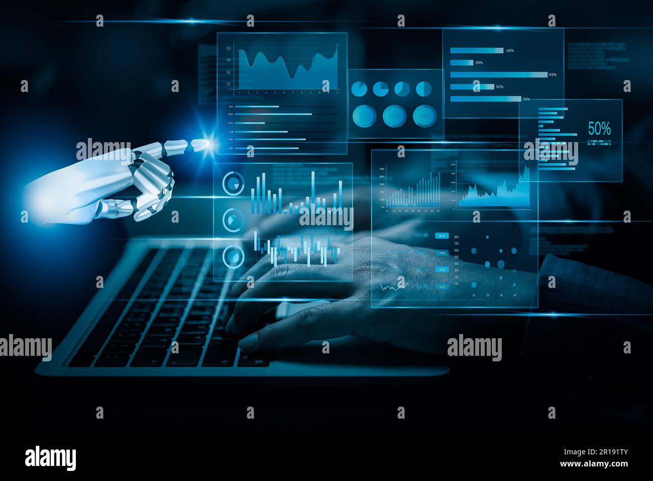 Artificial intelligence AI research of robot and development
