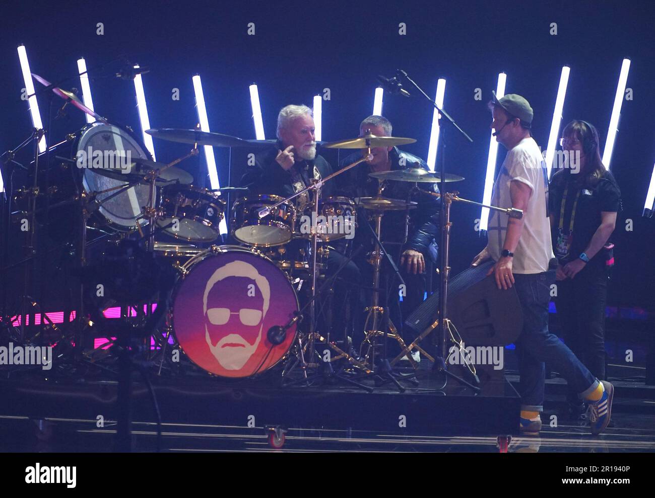 Queen drummer Roger Taylor during the dress rehearsal for the