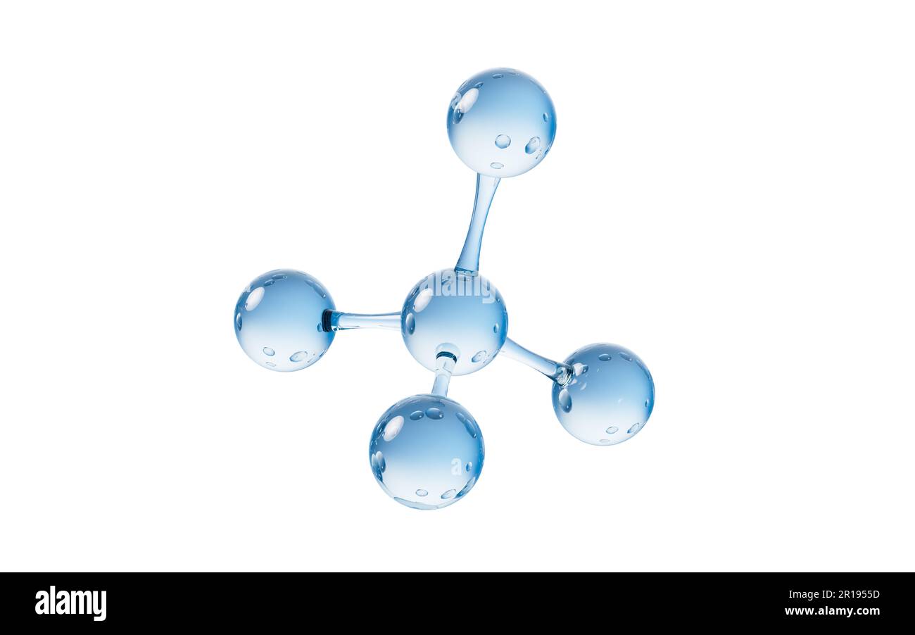 Molecule with biology and chemical concept, 3d rendering. Digital drawing. Stock Photo