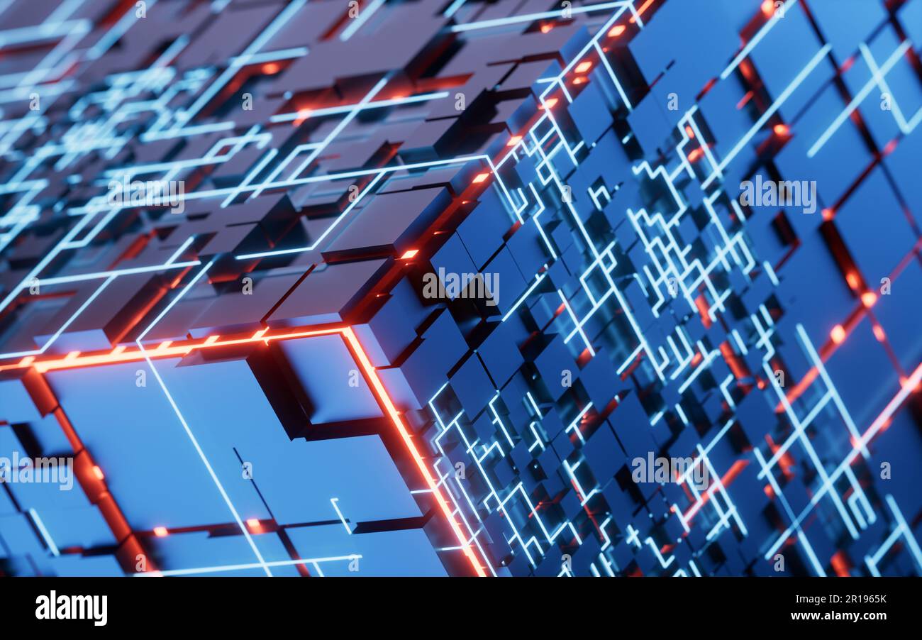 Metallic cube circuit board hi-res stock photography and images - Alamy