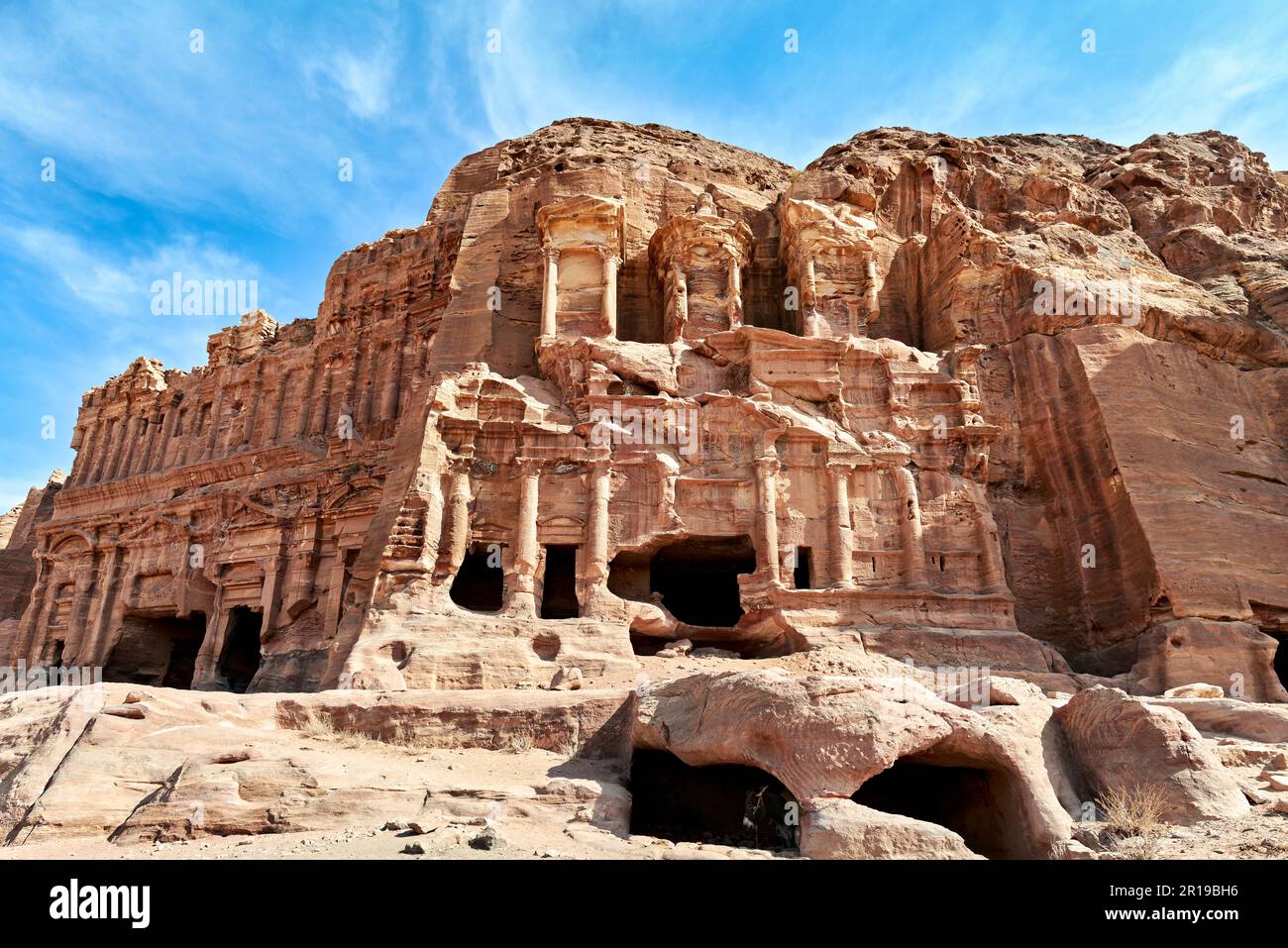 Jordan. Petra archaeological site. The Royal Tombs. Urn Tomb Stock Photo