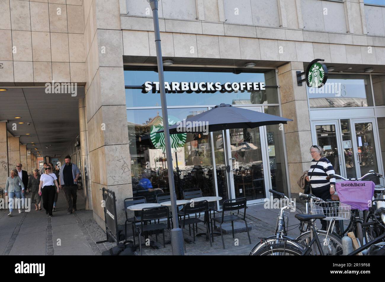 Copenhagen /Denmark/12 May 2023/ Seattle starbucks coffee cafe in danish capital Copenahgen