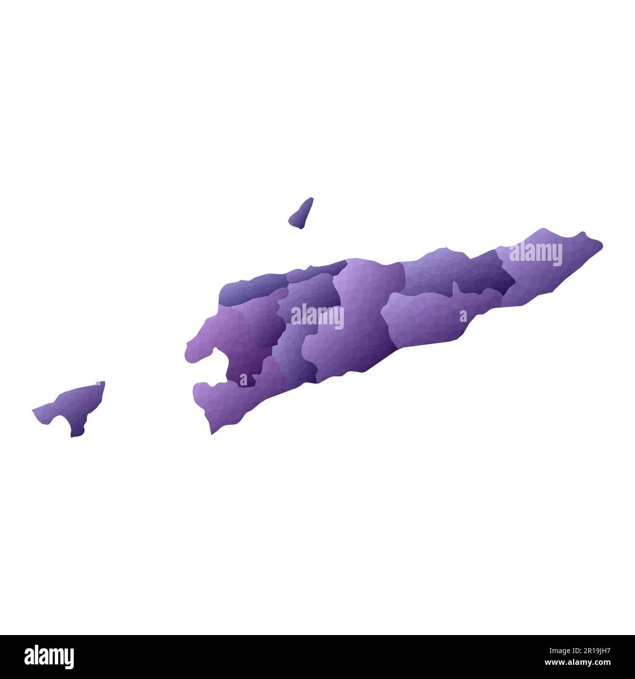 Timor-Leste Map. Geometric Style Country Outline. Memorable Violet ...