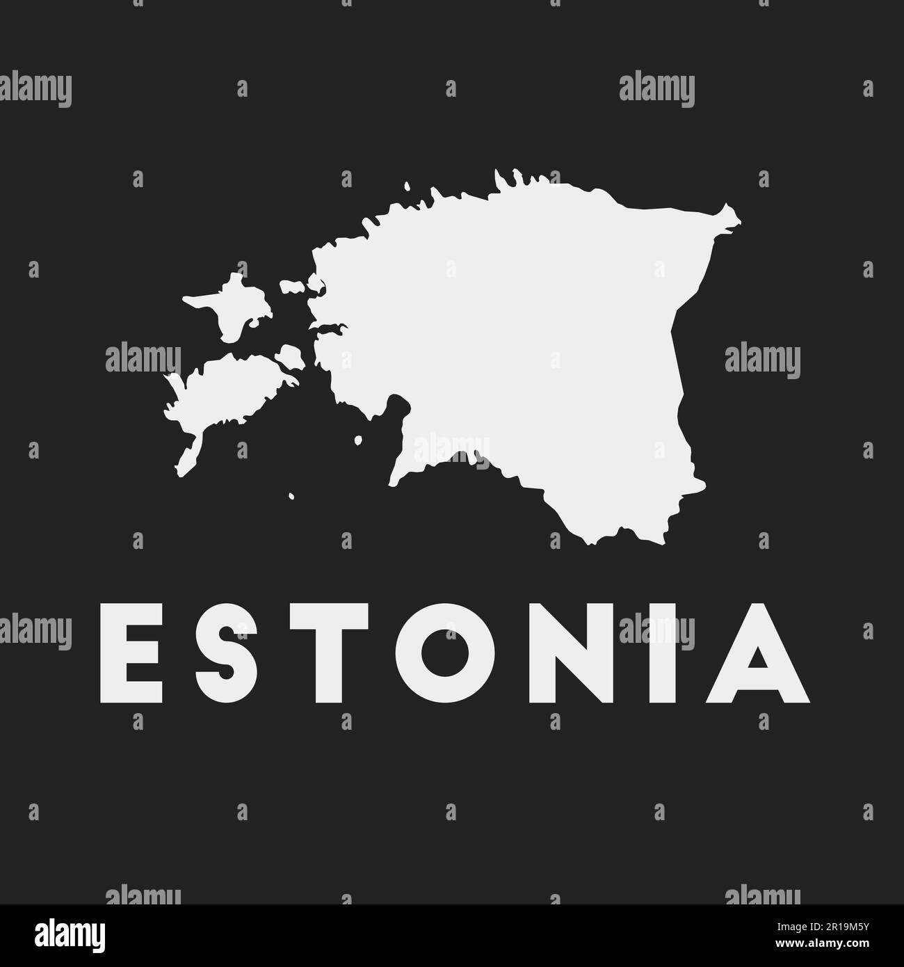 Estonia icon. Country map on dark background. Stylish Estonia map with country name. Vector illustration. Stock Vector