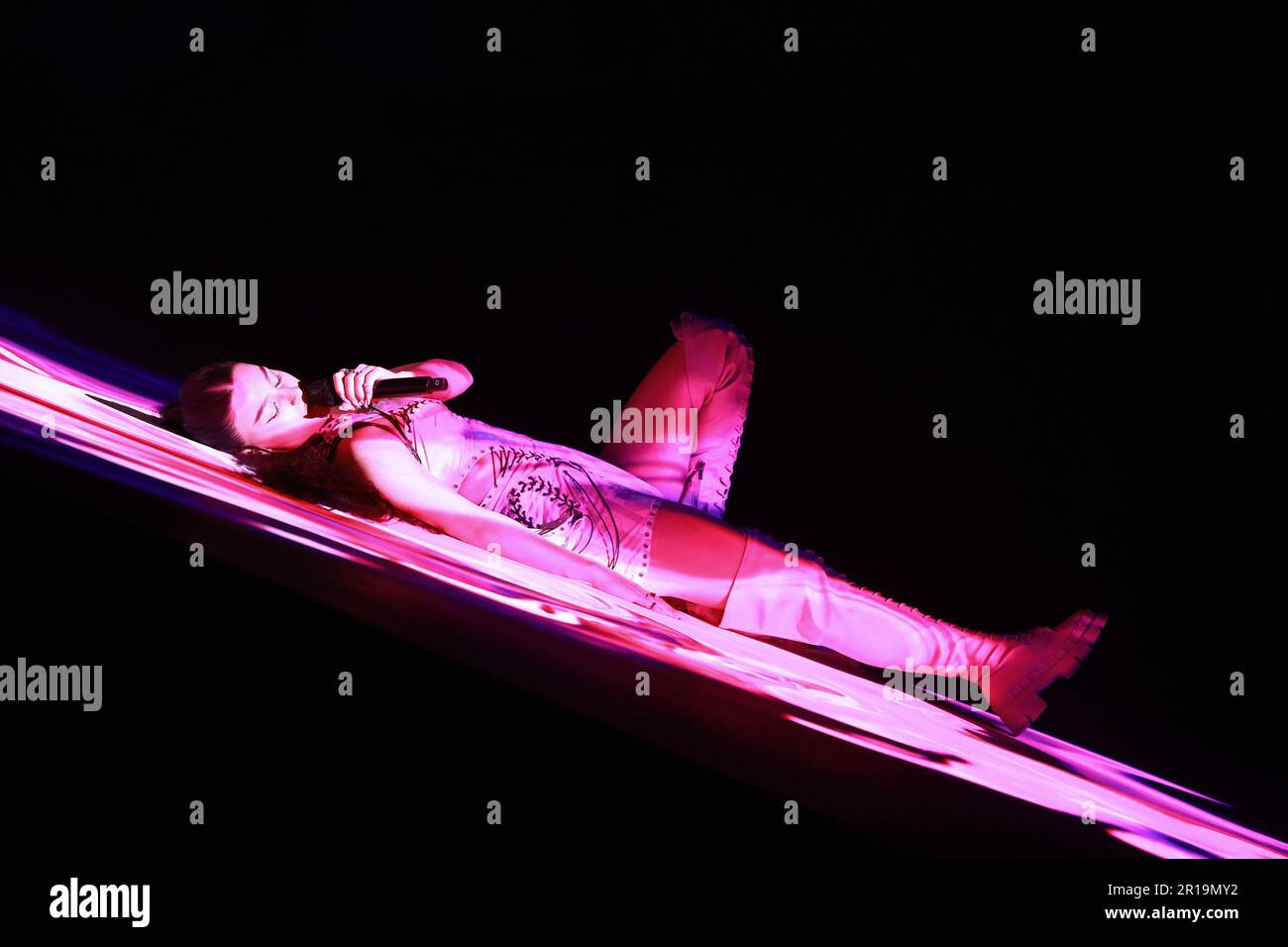 Liverpool, UK. 12th May, 2023. Brunette, representative of Armenia, at